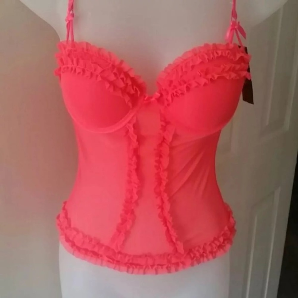 BNWT Bright Pink Coral Corset